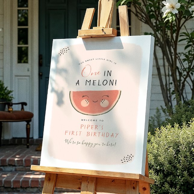 Affiche Une Fille Melon Première fête d'anniversaire (Créateur téléchargé)