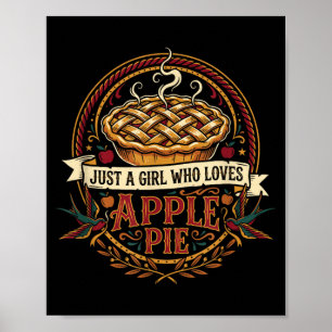 Affiche Une fille qui aime la cuisson de tarte vintage Tha