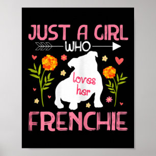 Affiche Une fille qui aime son Français French Bulldog 2