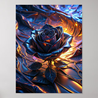 Affiche "Une floraison sombre sur l'argent"