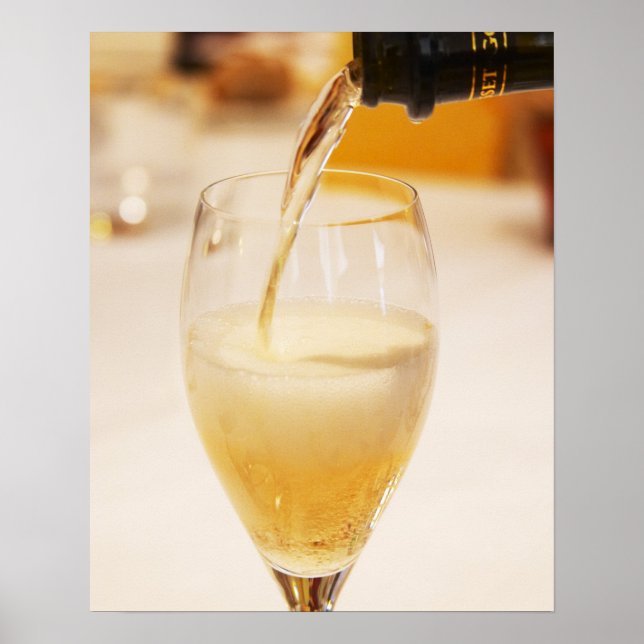 Affiche Une flûte à champagne remplie de Gosset (Devant)