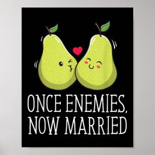 Affiche Une Fois Ennemis Maintenant Marié Mariage Drôle Ma