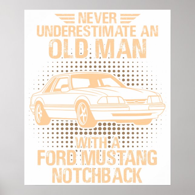 Affiche Une Ford Mustang Notchback 1989 pour vieil homme (Devant)