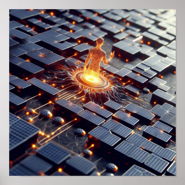 Affiche une forme de vie numérique issue des puces informa (Devant)