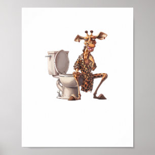 Affiche Une girafe mignonne en pyjama assise sur des toile