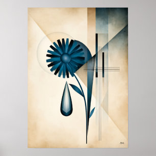 Affiche Une goutte d'eau retient le ciel Géométrique Art d