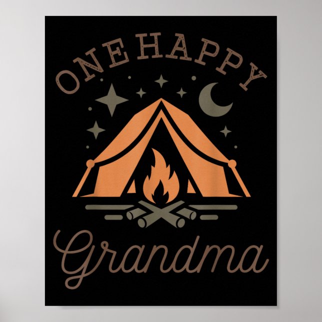 Affiche Une grand-mère campeuse heureuse 1er anniversaire  (Devant)