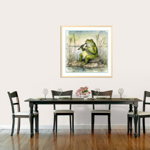 Affiche Une Grenouille Jouant Un Clarinet - Art Print