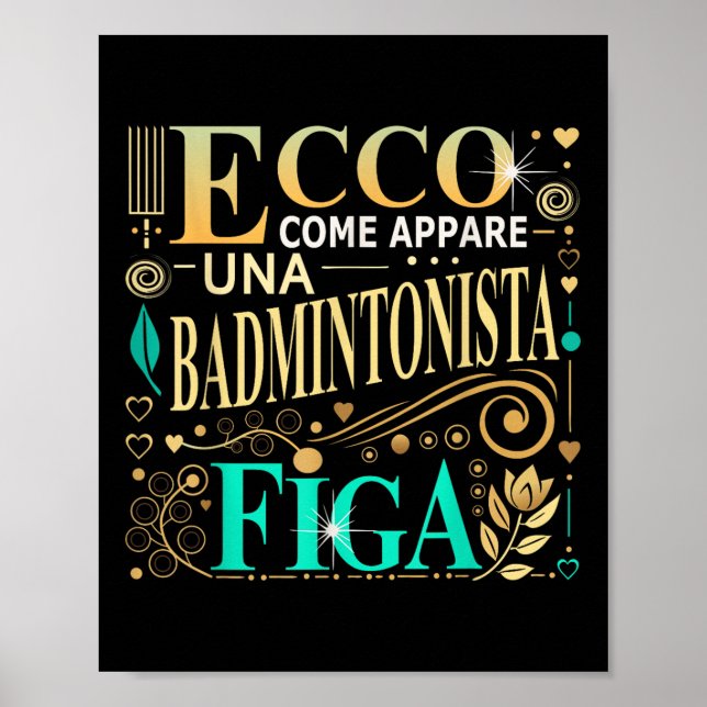 Affiche Une idée de cadeau cool pour une joueuse de badmin (Devant)