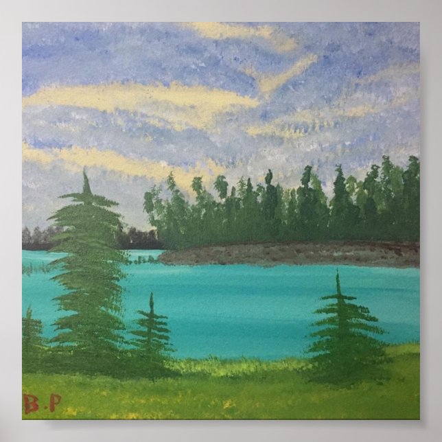 Affiche Une île dans un lac insulaire (Devant)