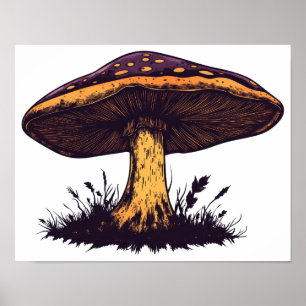 Affiche Une illustration de champignon, une œuvre d'art vi