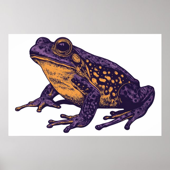 Affiche Une illustration de grenouille - grande (Devant)