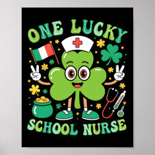 Affiche Une infirmière scolaire chanceuse St Patrick's Day