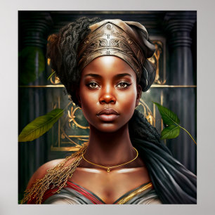 Affiche Une Jamaïcaine Portrait Peinture à l'huile