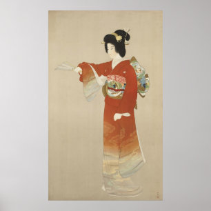 Affiche Une Japonaise À Kimono