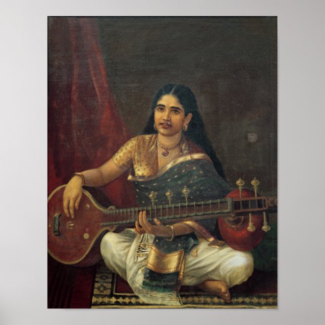 Affiche Une jeune femme avec une veena (Devant)