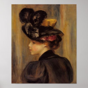 Affiche Une jeune femme de Renoir utilisant un casquette