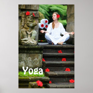 Affiche Une jeune femme pratique le yoga