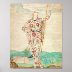 Affiche Une jeune fille celte tatouée guerrière Jacques