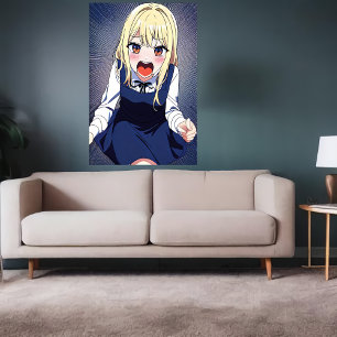 Affiche Une jeune fille hurle   Art AI