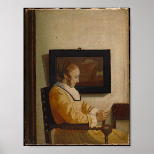 Affiche Une Jeune Lecture — Vieux Portrait Maître