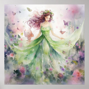 Affiche Une jolie fée printanière