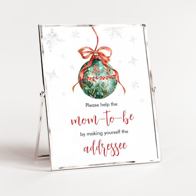 Affiche Une jolie petite enveloppe de Noël (Merry Little Christmas Ornaments Baby Shower Envelope Station)