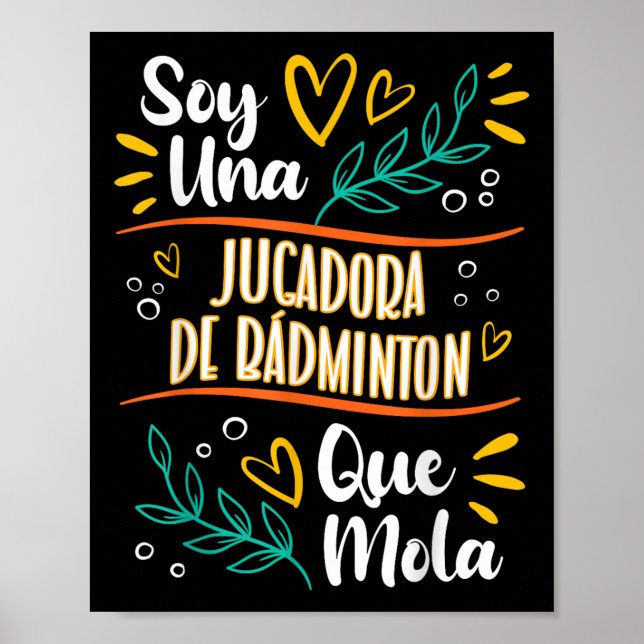 Affiche Une joueuse de badminton cool femme cadeau de badm (Devant)