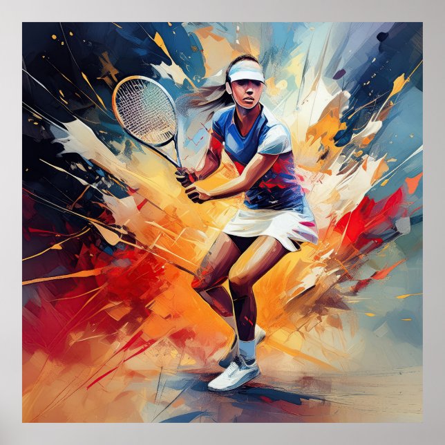 Affiche Une joueuse de tennis. (Devant)