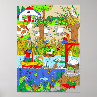 Affiche Une journée à la campagne