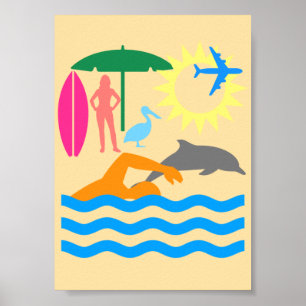 Affiche Une journée à la plage