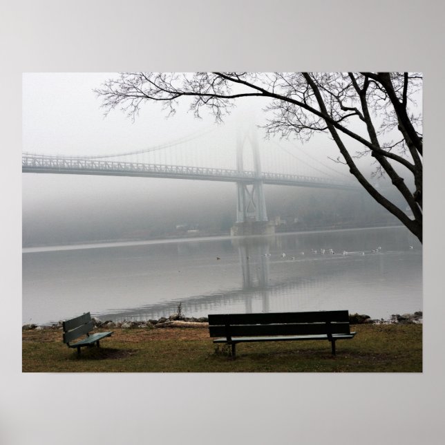 Affiche Une journée brumeuse autour du Pont Mid-Hudson (Devant)
