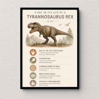 Affiche Une journée dans la vie d'un Tyrannosaurus Rex en