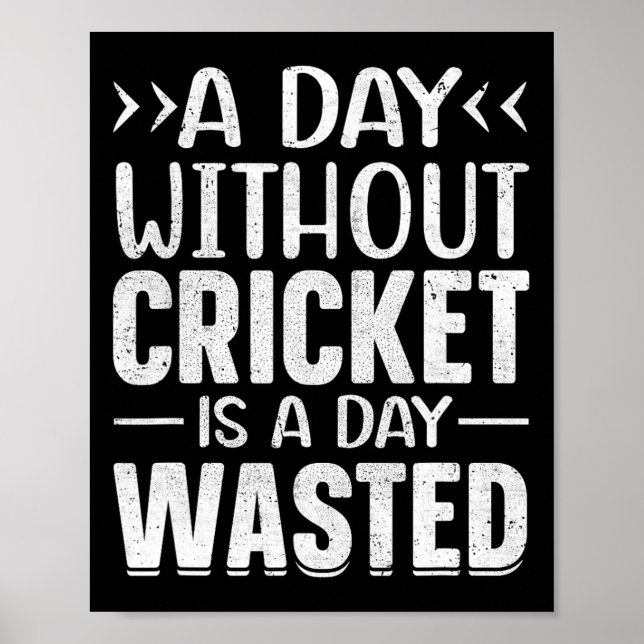 Affiche Une journée sans cricket Drôle de joueur de cricke (Devant)