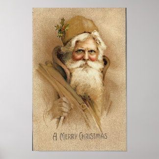 Affiche Une joyeuse carte Noël Old Père Noël