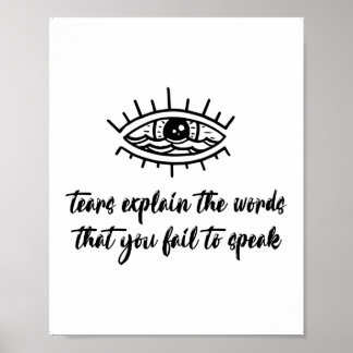 Affiche Une Larme Silencieuse. Cadeau de deuil. Cadeau Sym