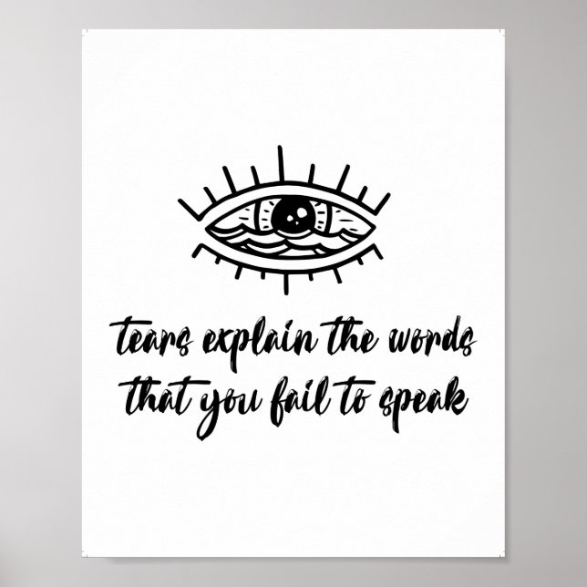 Affiche Une Larme Silencieuse. Cadeau de deuil. Cadeau Sym (Devant)