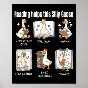 Affiche Une lecture amusante aide cette bibliothécaire oie