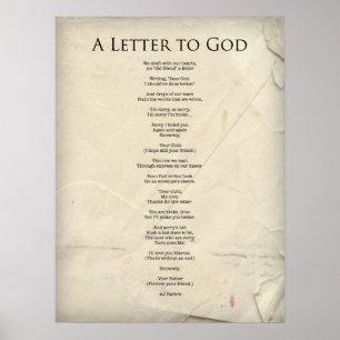 Affiche "Une lettre poème religieux à Dieu" Affiche-Grand