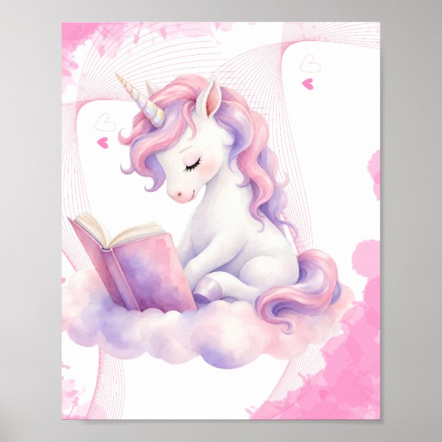 Affiche Une licorne paisible lisant  (Devant)