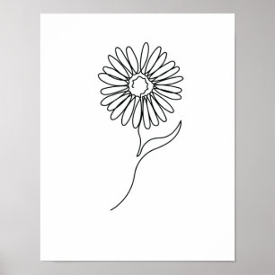 Affiche Une ligne de dessin Sonnenblume art unique