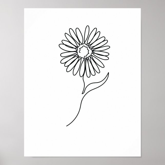Affiche Une ligne de dessin Sonnenblume art unique (Devant)