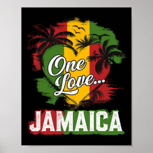 Affiche Une Love Jamaïque 2025 Fleur d'Hibiscus Vacances C