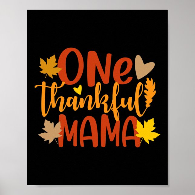 Affiche Une Mama Remerciée Automne Automne Mère Thanksgivi (Devant)
