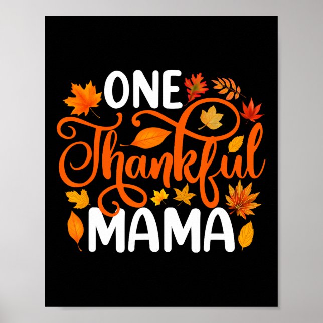 Affiche Une Mama Remerciée Funny Automne Thanksgiving Auto (Devant)