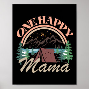 Affiche Une maman heureuse, première aventure de camping d