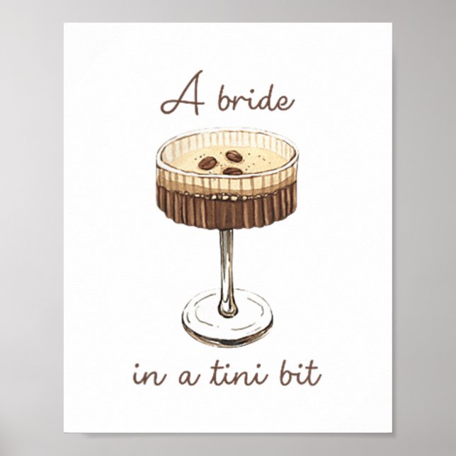 Affiche Une Mariée Dans Un Petit Bit Bride Funny Martini B (Devant)
