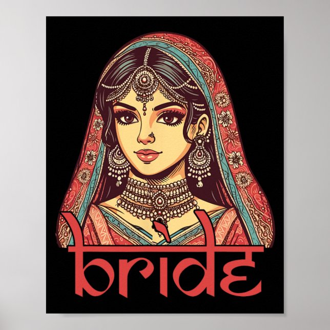 Affiche Une Mariée Indienne Sera La Mariage Nuptiale Dulha (Devant)