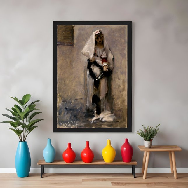 Affiche Une mendiante parisienne, John Sargent 1880 (Créateur téléchargé)