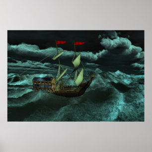 Affiche Une mer sauvage et orageuse Imprimer